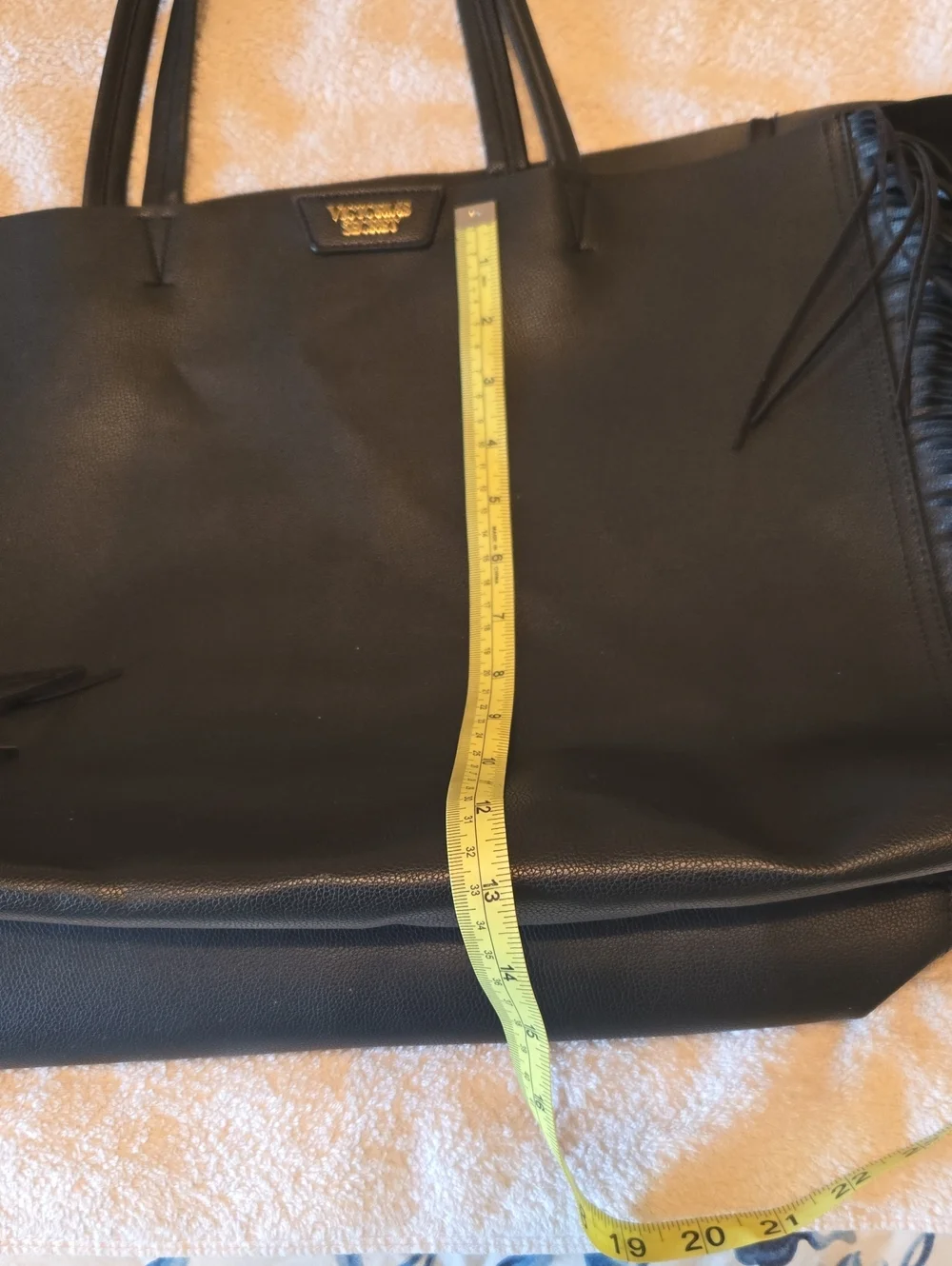 Victoria Secret Black Fringe Tote Bag